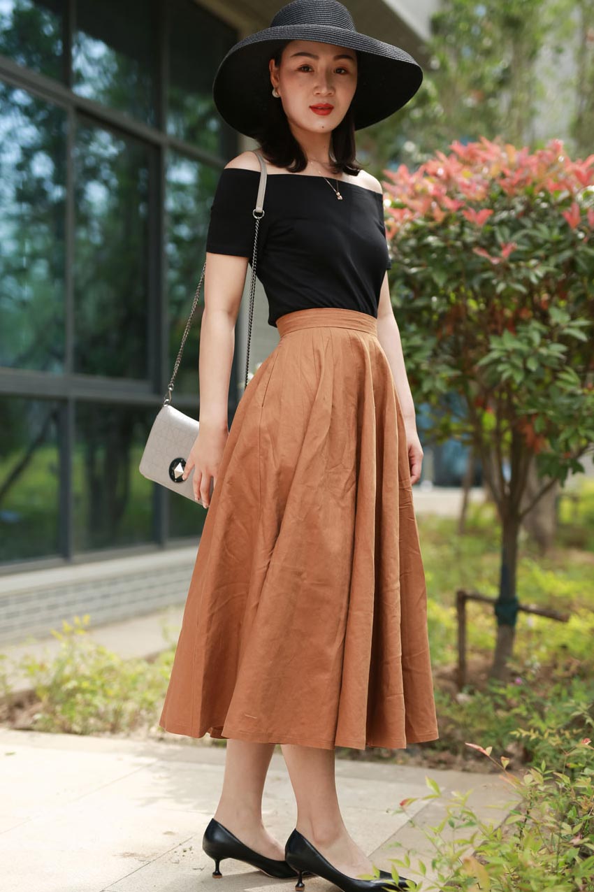 Buy Ovidia Linen Fit & Flare Skirt @ Love, Bonito | Shop Women's Fashion  Online | Love, Bonito INTL